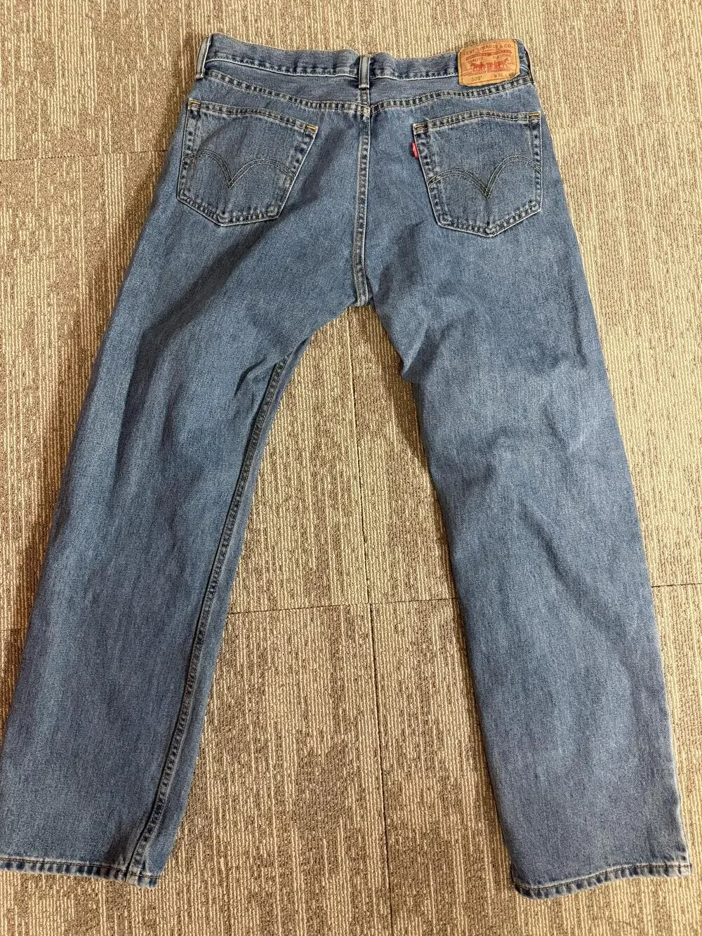Levis 505 Jeans Mens 38x30 Blue Straight Fit Regular Zip Fly 5-Pocket Denim